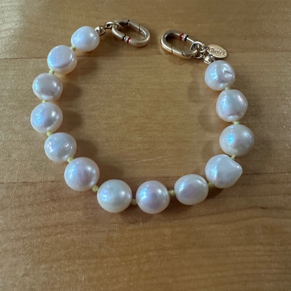 Clare V White and Gold Pearl Bracelet with Charm - Picture 2 of 4
